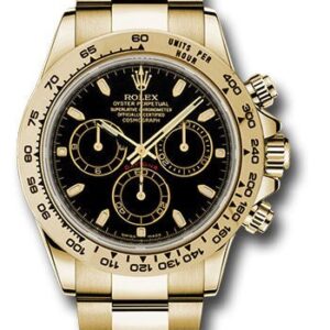 Rolex Yellow Gold Cosmograph Daytona 40 Watch - Black Index Dial (Ref # 116508)