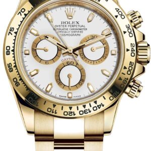 Rolex Yellow Gold Cosmograph Daytona 40 Watch - White Index Dial (Ref # 116508)