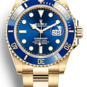 Rolex Yellow Gold Submariner Date Watch - Blue Bezel - Blue Dial - (REF# 126618LB)