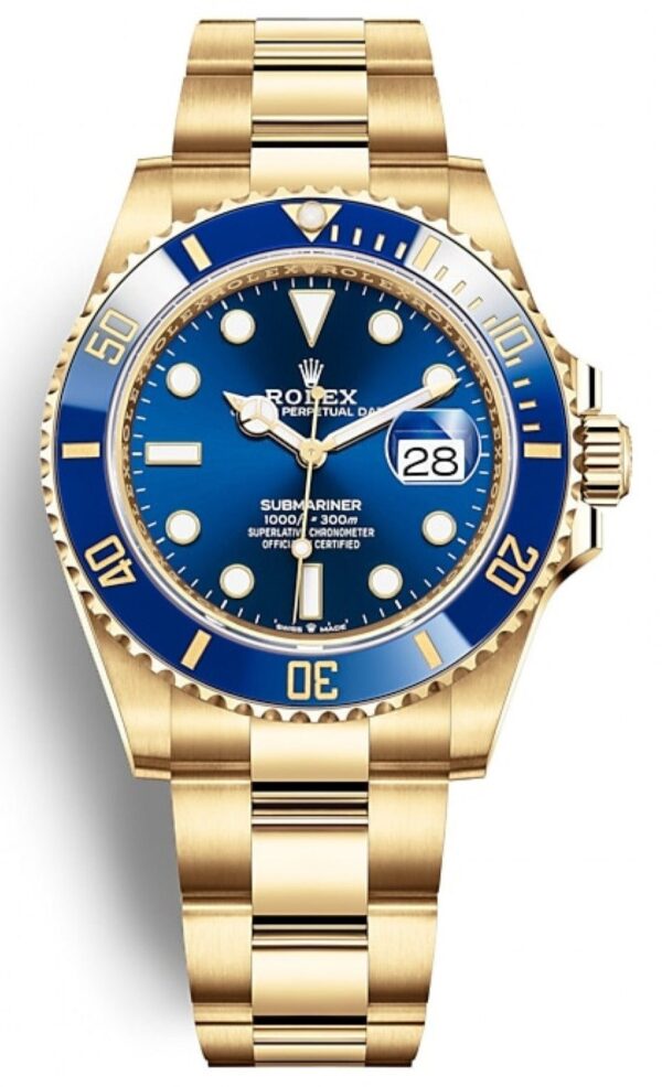 Rolex Yellow Gold Submariner Date Watch - Blue Bezel - Blue Dial - (REF# 126618LB)