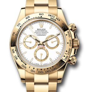 Rolex Yellow Gold White Index Dial Daytona Oyster Bracelet 126508