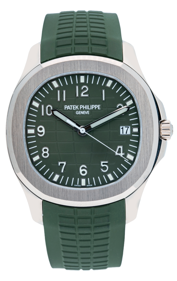 Patek Philippe Aquanaut - White Gold - Khaki Green Embossed Dial (Ref# 5168G-010) - Image 10