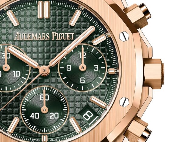 Audemars Piguet ROYAL OAK SELFWINDING CHRONOGRAPH “50TH ANNIVERSARY” GREEN DIAL GREEN STRAP (Ref # 26240OR.OO.D404CR.01) - Image 6