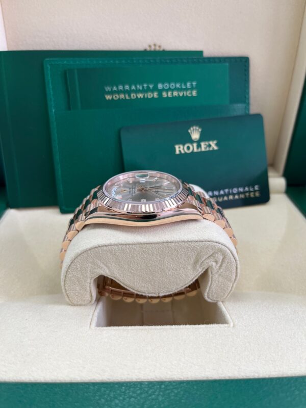 Rolex Day-Date 40 Fluted Bezel Sundust Baguette Diamond Dial President Bracelet 228235 - Image 12