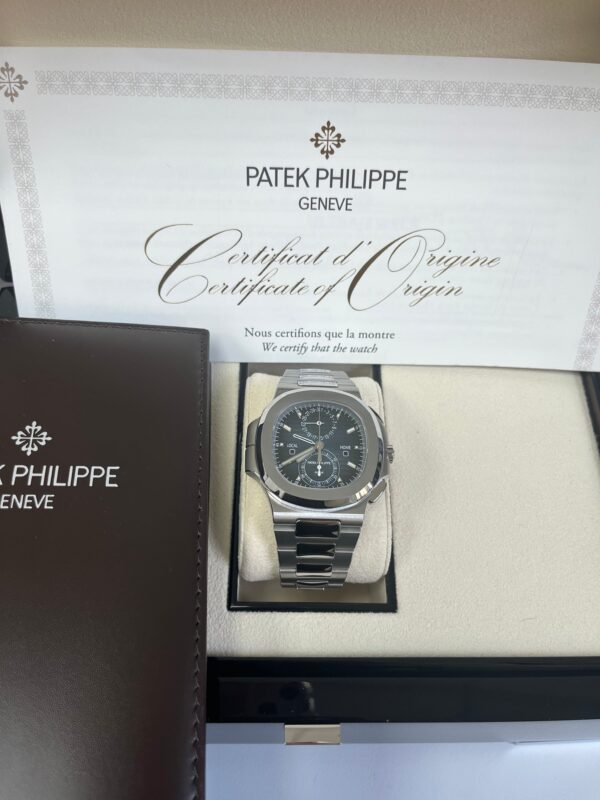 Patek Philippe Nautilus 40 mm Steel Nautilus Travel Time Chronograph Blue Dial 5990/1A-011 - Image 10