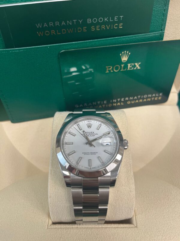 Rolex Datejust 41mm Oyster Bracelet Steel White Index Dial Reference # 126300 - Image 5
