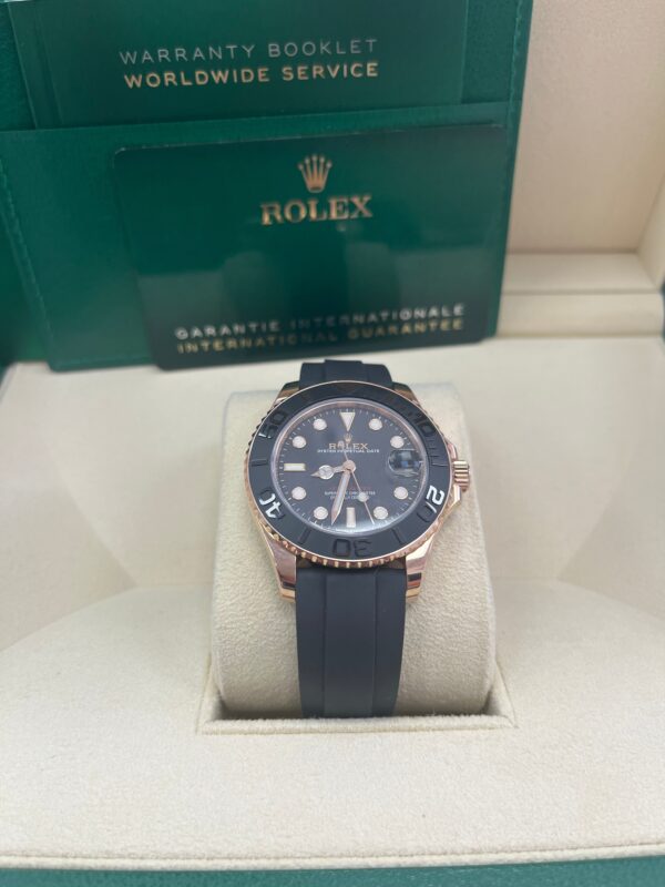 Rolex Yacht-Master 37mm Rose Gold - Black Dial - Oysterflex Strap (Ref# 268655) - Image 4