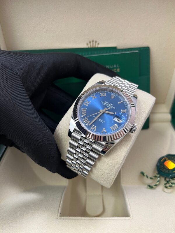 Rolex Datejust 41 Two-Tone White Gold & Steel - Blue Roman Dial - Fluted Bezel (Ref# 126334) - Image 9