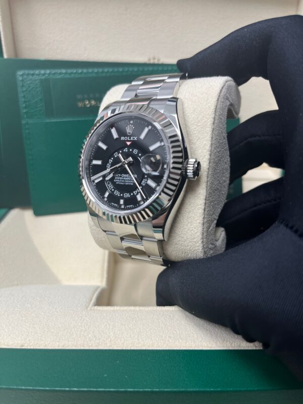 Rolex Sky-Dweller 18k White Gold 42mm Black Dial - Steel Bracelet (Ref# 326934) - Image 2