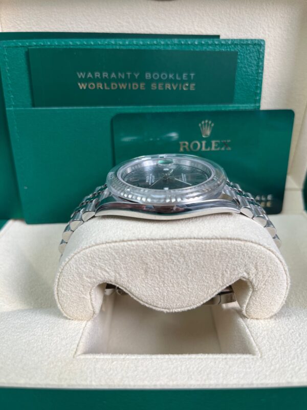 Rolex Datejust 41/ Two-Tone 18k White Gold & Steel/ Grey Slate Wimbledon Green Dial/ Fluted Bezel/ Jubilee Bracelet (Ref# 126334) - Image 7
