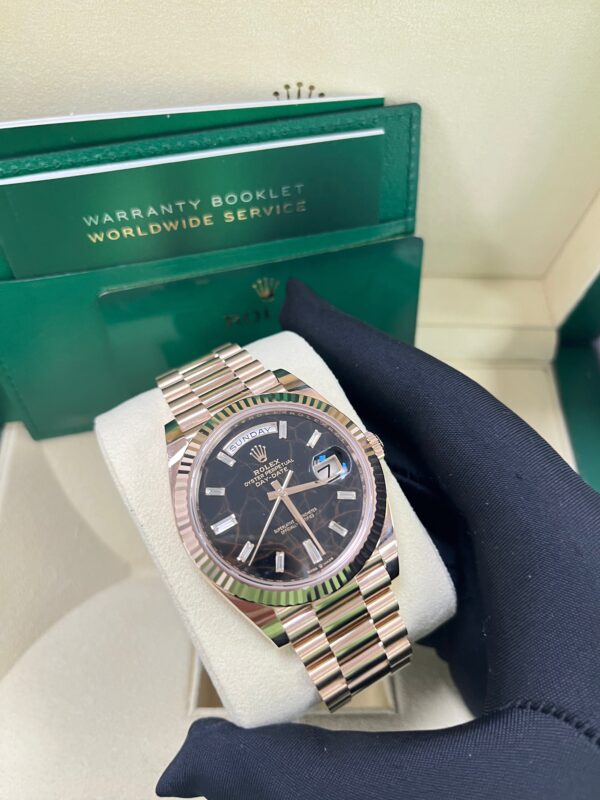 Rolex Day-Date 40 Fluted Bezel - Eisenkiesel Diamond Dial - President Bracelet 228235 - Image 8