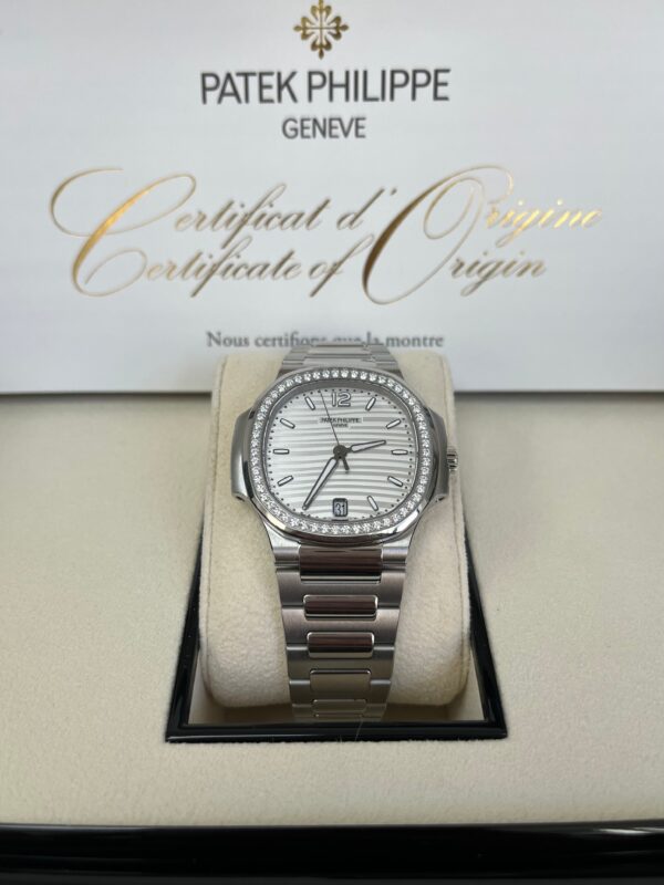 Patek Philippe Nautilus Diamond Bezel Silver Index Dial Reference #7118/1200A-010 - Image 4