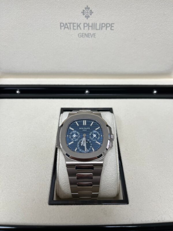 Patek Philippe Nautilus Perpetual Calendar Sunburst White Gold/ Blue Dial (Ref#5740/1G-001) - Image 8