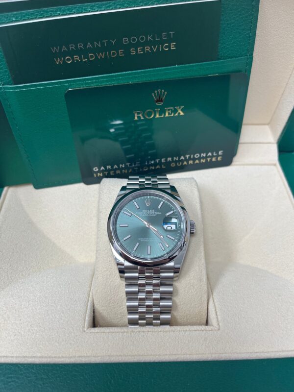 Rolex Datejust 36 Domed Bezel Mint Green Index Dial Jubilee Bracelet 126200 - Image 3