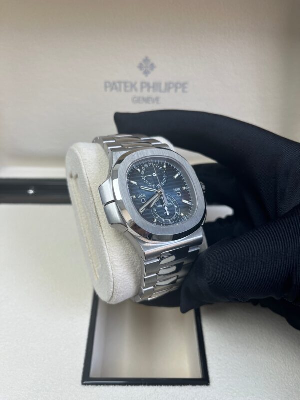 Patek Philippe Nautilus 40 mm Steel Nautilus Travel Time Chronograph Blue Dial 5990/1A-011 - Image 5