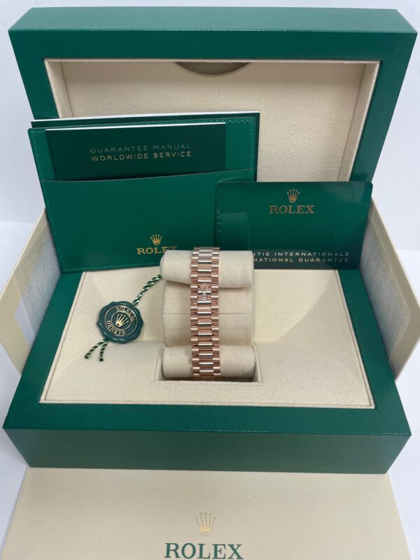 Rolex Everose Gold Datejust 31 Watch - Diamond Bezel - Rhodium Diamond Six Dial - President Bracelet  (Reference # 278285RBR) - Image 3