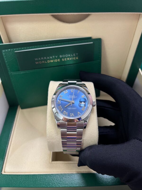 Rolex Datejust 41mm “Blue Roman Dial” Oyster Bracelet Reference # 126300 - Image 6
