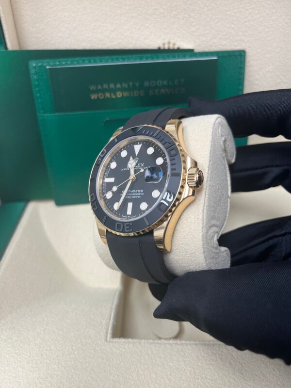 Rolex Yacht-Master 42 Yellow Gold Yacht-Master 42 Watch - Black Dial - Oysterflex Strap 226658 - Image 9