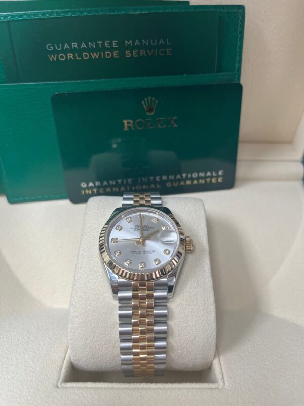 Rolex Datejust 31 Steel and Yellow Gold Datejust 31mm - Fluted Bezel - Silver Diamond Dial - Jubilee 278273 - Image 6