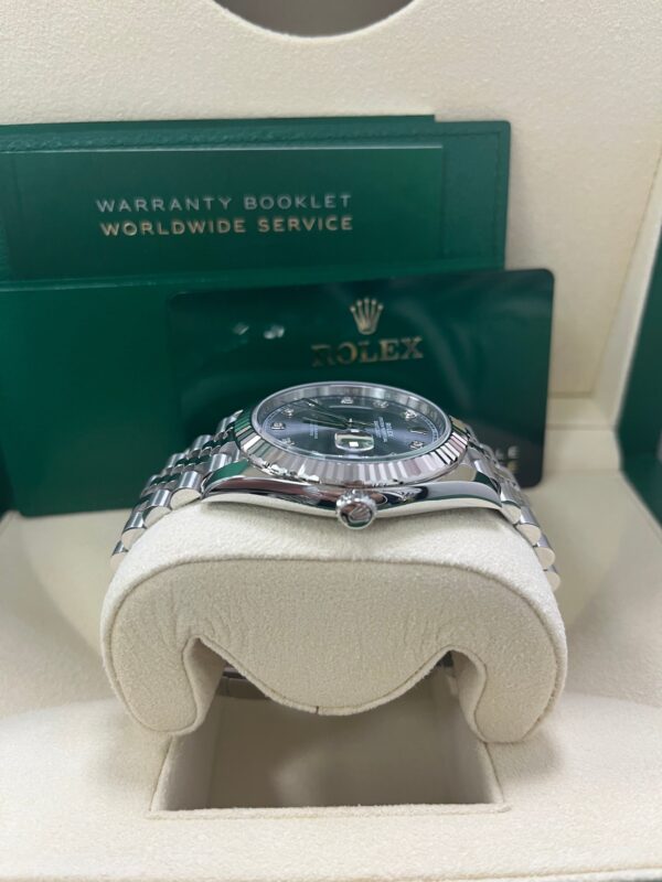 Rolex Datejust 41-18K White Gold & Steel - Dark Rhodium Diamond Dial - Jubilee (Ref # 126334) - Image 11