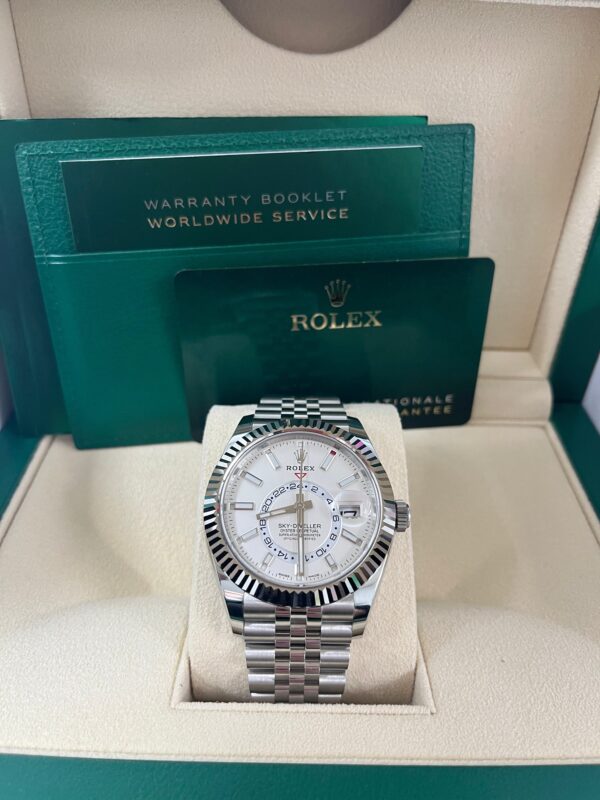Rolex Sky-Dweller White Rolesor Sky-Dweller Watch - White Index Dial - Jubilee Bracelet 326934 - Image 2