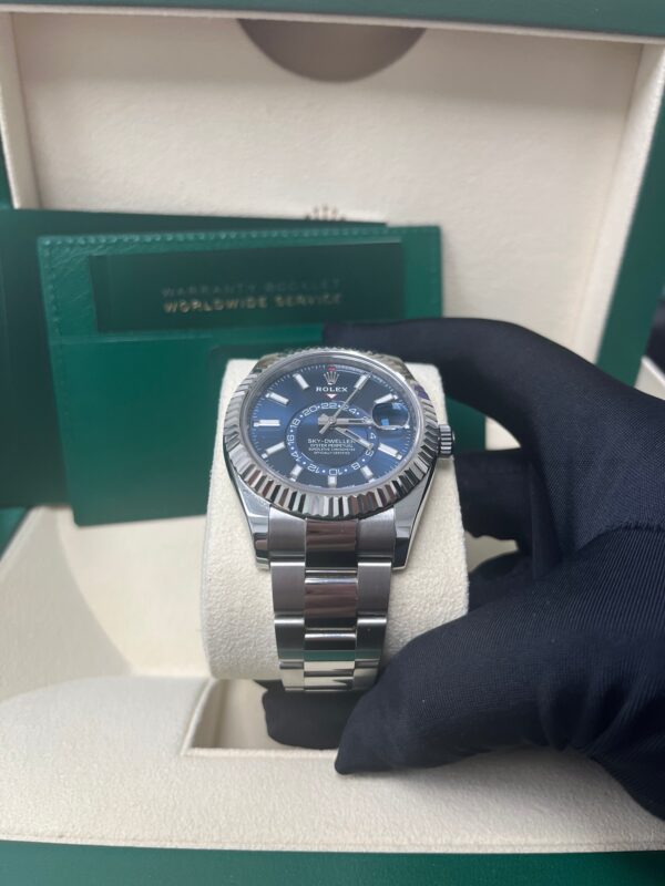 Rolex Sky-Dweller White Rolesor - Blue Index Dial - Oyster Bracelet (Ref# 326934) - Image 8