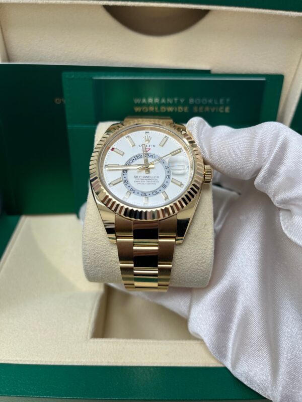 Rolex Sky-Dweller Yellow Gold - White Dial - Oyster Bracelet (Ref# 326938) - Image 3