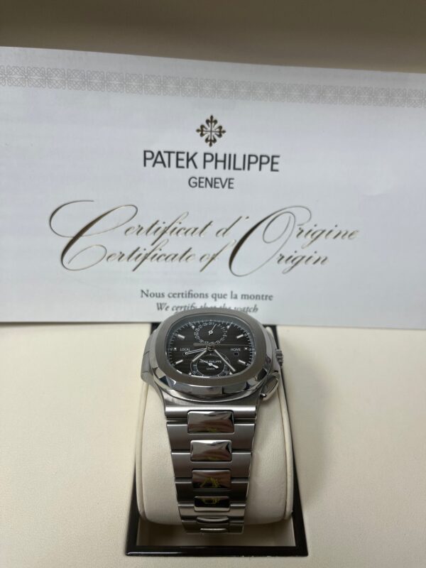 Patek Philippe Nautilus Travel Time Chronograph/ Stainless Steel/ Black Graduated Dial (Ref# 5990/1A-001) - Image 5