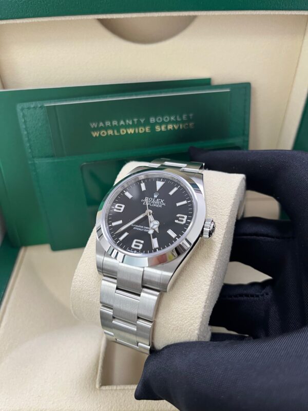Rolex Explorer Oystersteel 40 Watch Smooth Bezel Black Index Arabic Dial Oyster Bracelet 224270 - Image 6