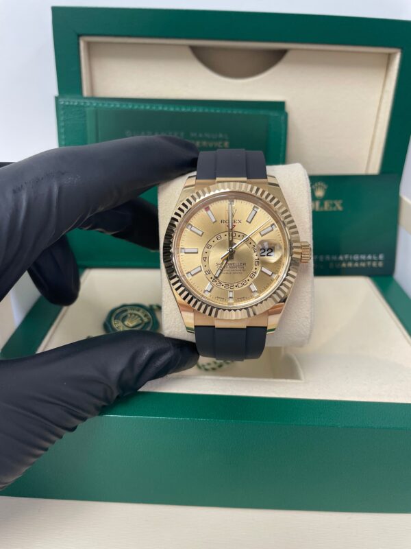 Rolex Sky-Dweller Yellow Gold - Champagne Index Dial - Oysterflex Bracelet -  (Ref# 326238) - Image 5