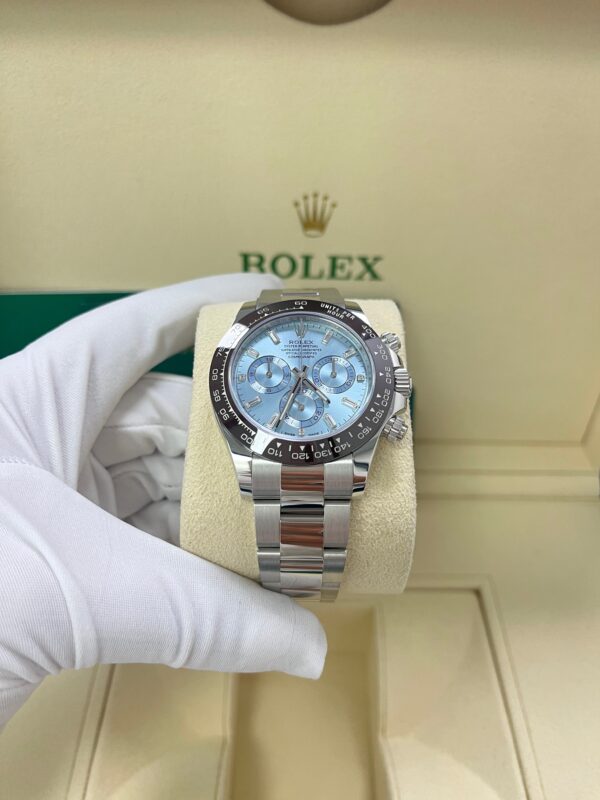Rolex Daytona Platinum 40mm Ice Blue Diamond Baguette Dial (Ref # 116506) - Image 2