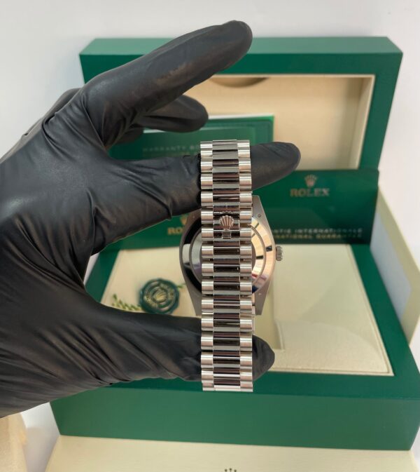 Rolex Day-Date 40 White Gold - White Roman Dial - Fluted Bezel - President Bracelet (Ref: 228239) - Image 6