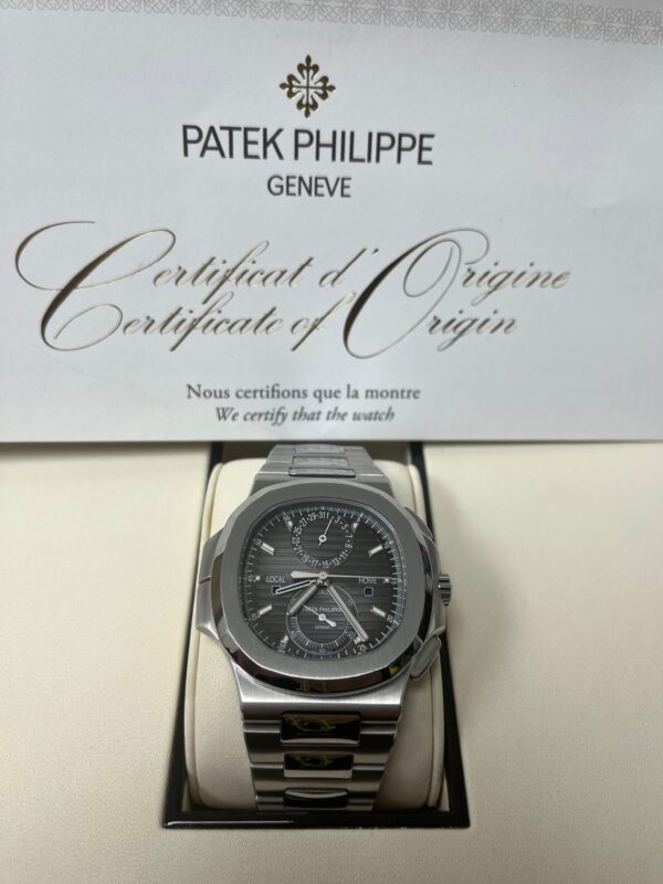 Patek Philippe Nautilus Travel Time Chronograph/ Stainless Steel/ Black Graduated Dial (Ref# 5990/1A-001) - Image 6