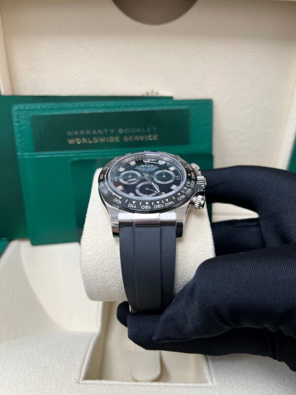 Rolex Daytona Cosmograph Daytona White Gold 40mm Oysterflex Band Black Diamond Dial - 116519LN - Image 7