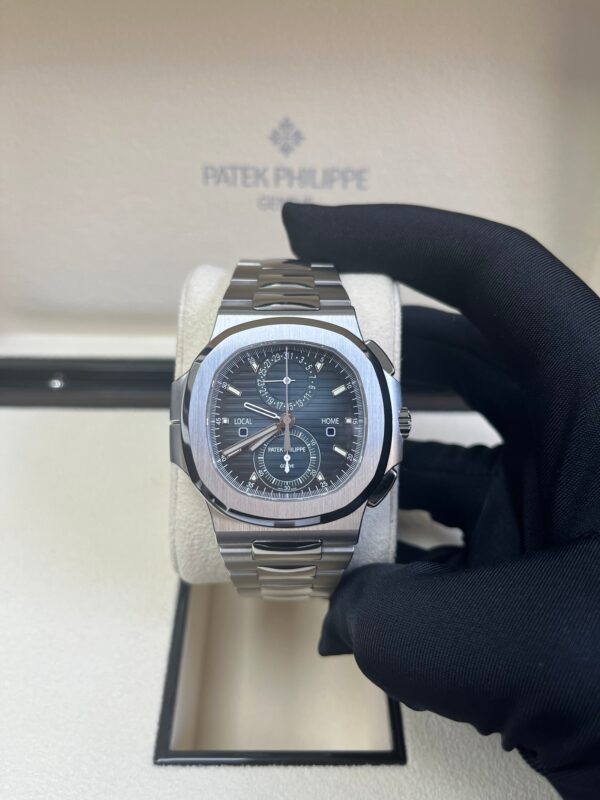 Patek Philippe Nautilus 40 mm Steel Nautilus Travel Time Chronograph Blue Dial 5990/1A-011 - Image 3