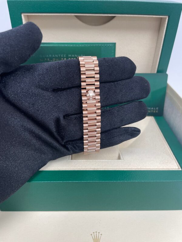 Rolex Everose Gold Datejust 31 Watch - Diamond Bezel - Rhodium Diamond Six Dial - President Bracelet  (Reference # 278285RBR) - Image 4