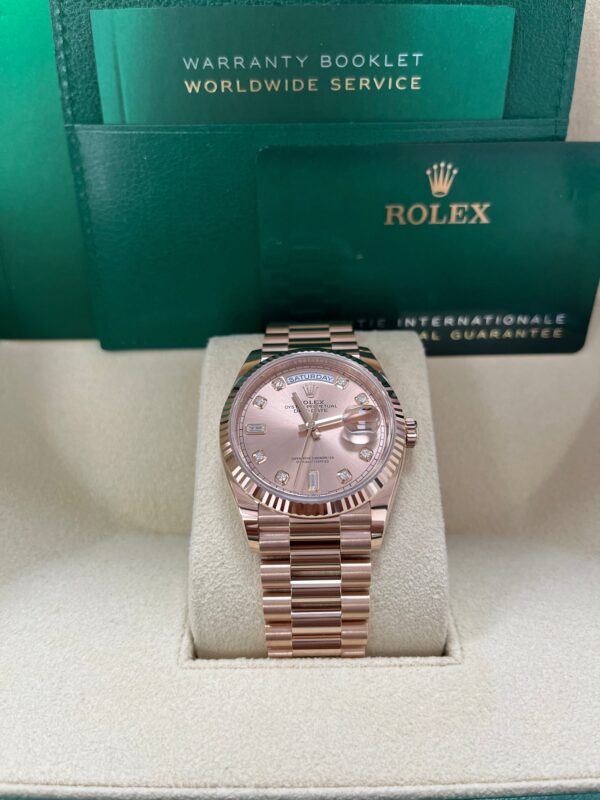 Rolex Day-Date 36 Everose Gold Day-Date 36 Watch - Fluted Bezel - Rosé Diamond Dial - President 128235 - Image 10
