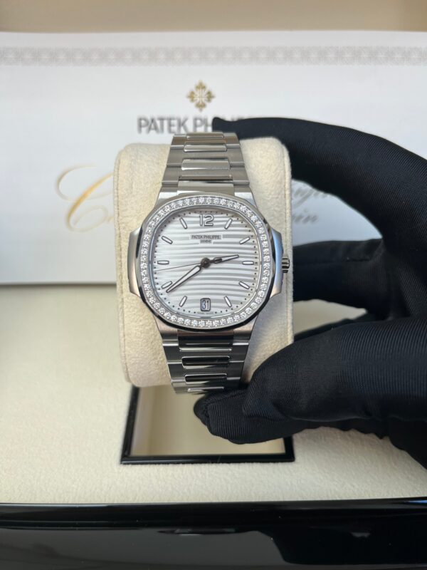 Patek Philippe Nautilus Diamond Bezel Silver Index Dial Reference #7118/1200A-010 - Image 3