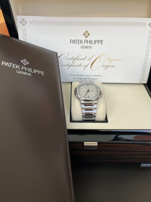 Patek Philippe Nautilus Diamond Bezel Silver Index Dial Reference #7118/1200A-010 - Image 9