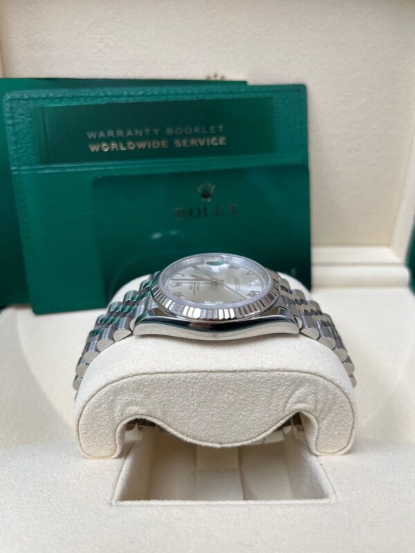 Rolex Datejust 36 Steel Datejust 36mm Fluted Bezel Silver Diamond Roman VI and IX Dial Jubilee 126234 - Image 6