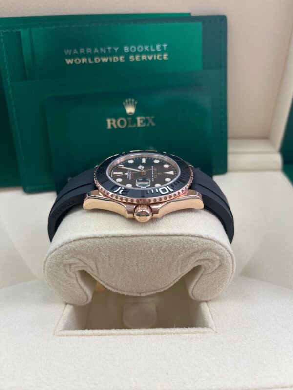 Rolex Yacht-Master 37mm Rose Gold - Black Dial - Oysterflex Strap (Ref# 268655) - Image 7
