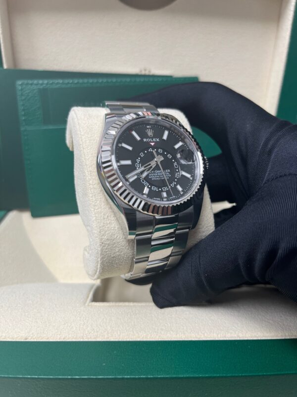 Rolex Sky-Dweller 18k White Gold 42mm Black Dial - Steel Bracelet (Ref# 326934) - Image 6
