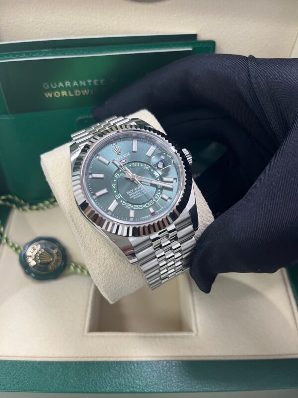 Rolex Sky-Dweller Mint Green Index Dial - Jubilee Bracelet 336934 - Image 2