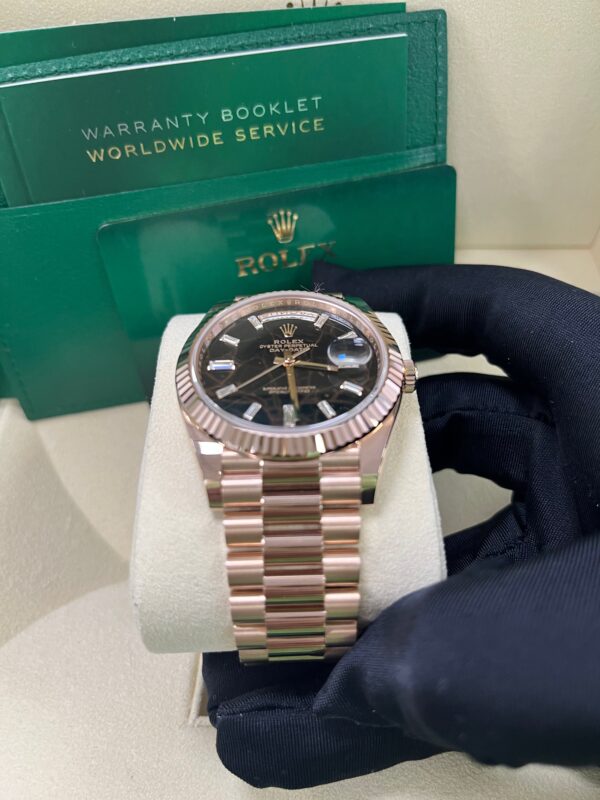 Rolex Day-Date 40 Fluted Bezel - Eisenkiesel Diamond Dial - President Bracelet 228235 - Image 10