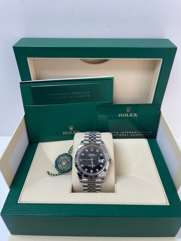 Rolex Datejust 41/ Two-Tone 18k White Gold & Steel/ Black Diamond Dial/ Fluted Bezel/ Jubilee Bracelet (Ref# 126334) - Image 2