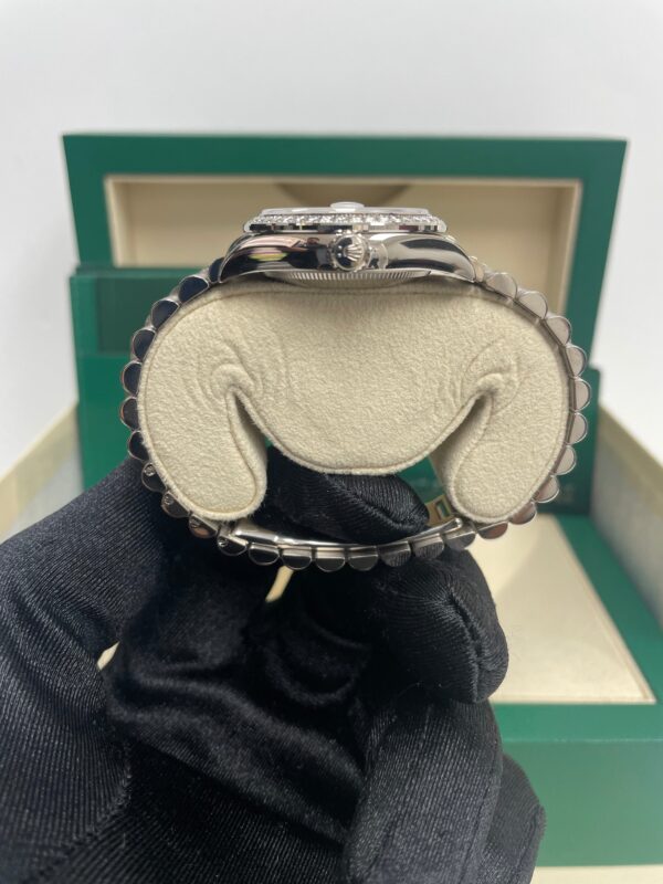 Rolex White Gold Datejust 31 Watch - Diamond Bezel - Mother-Of-Pearl Diamond Dial - President Bracelet (Reference #278289rbr) - Image 11