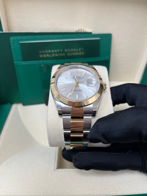 Rolex Datejust 41 Two-Tone Yellow Gold & Oystersteel - Silver Dial - Index Dial (Ref# 126303) - Image 4