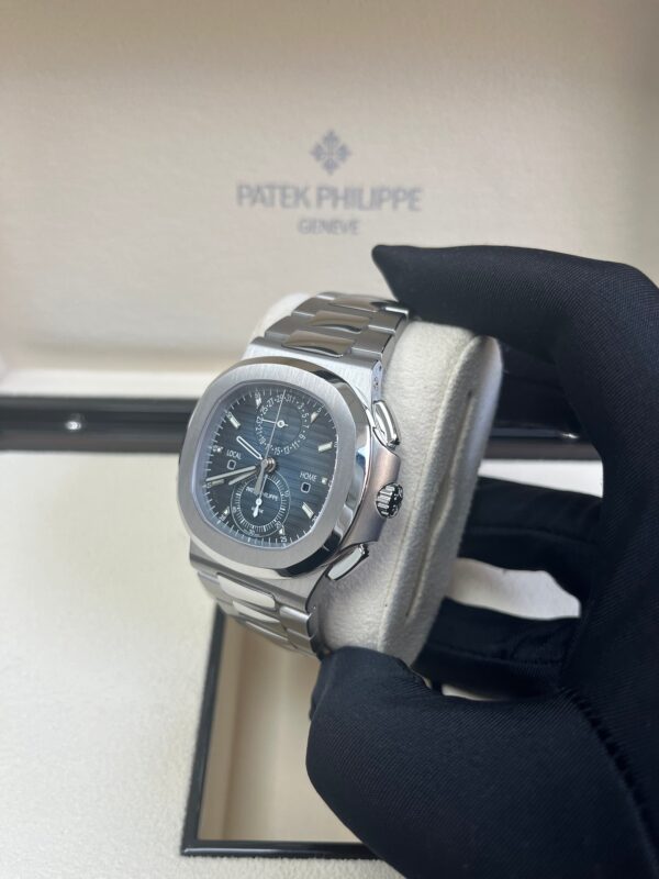 Patek Philippe Nautilus 40 mm Steel Nautilus Travel Time Chronograph Blue Dial 5990/1A-011 - Image 4