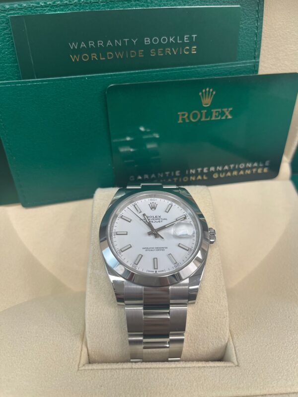 Rolex Datejust 41mm Oyster Bracelet Steel White Index Dial Reference # 126300 - Image 4