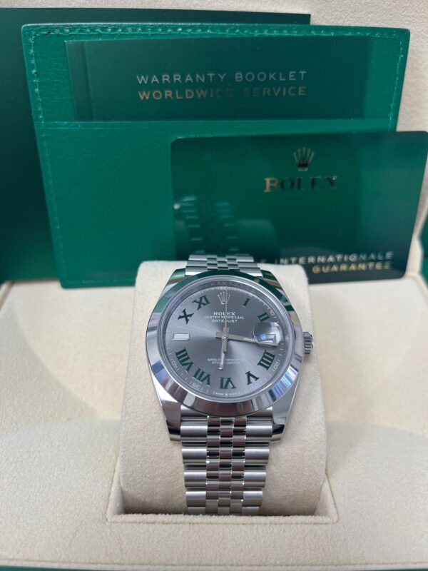 Rolex Datejust 41/ Stainless Steel/ Wimbledon Slate Green Roman Dial/ Smooth Bezel/ Jubilee Bracelet (Ref# 126300) - Image 5